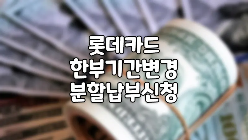 롯데카드 할부 기간 변경 분할납부 신청