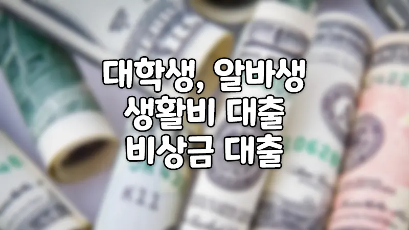 대학생 생활비 대출 / 알바, 무직 대출 상품